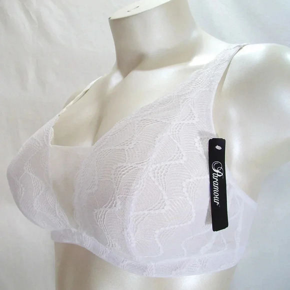 XL X-LARGE Paramour 145046 Bette Galloon Lace Bralette White NWT - Picture 2 of 9